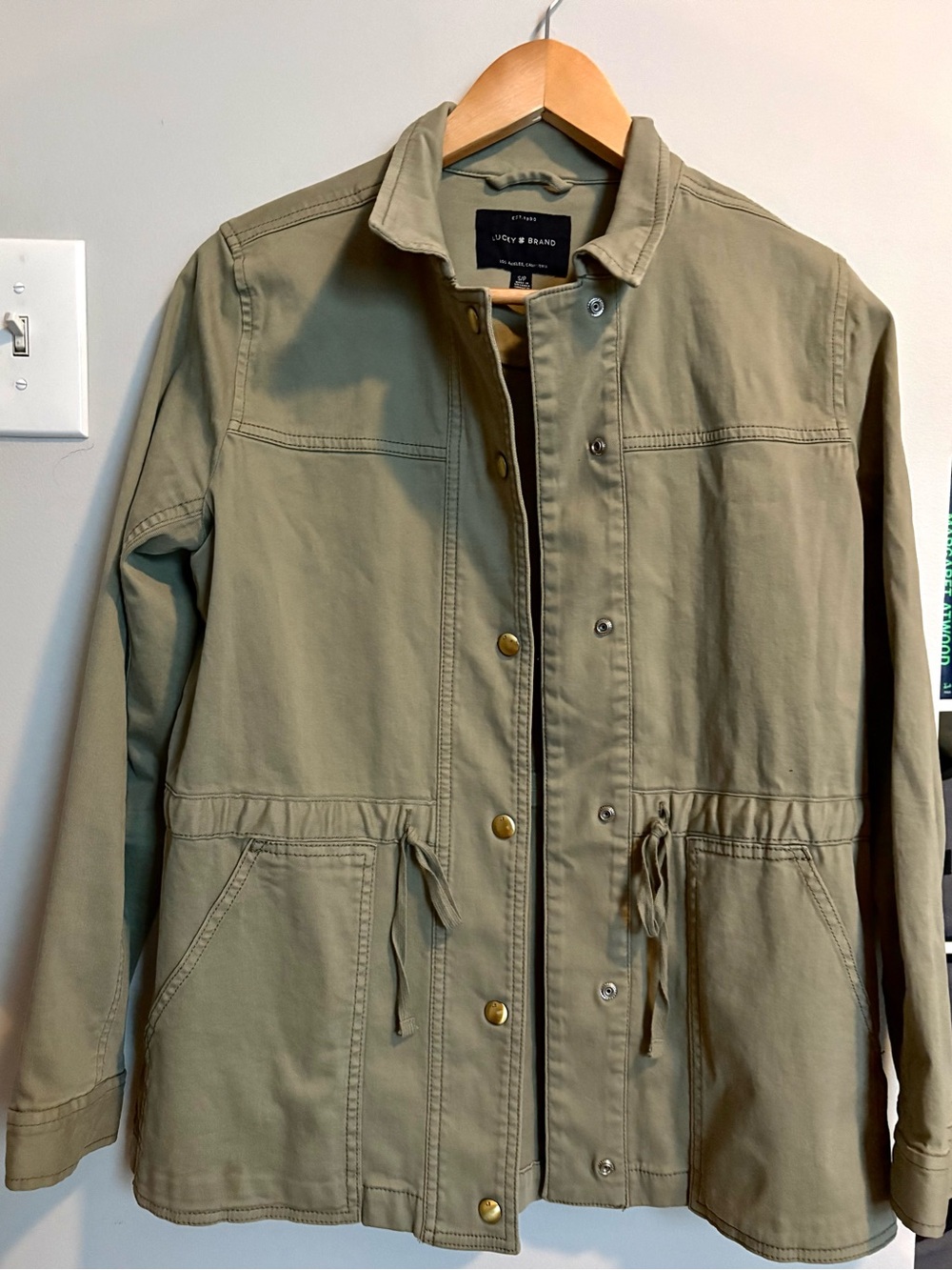 Lucky Brand Olive Green Drawstring Utility Jacket